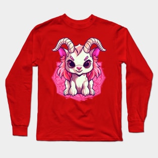 Pink Craft Cult Cute Baphomet Satanic Long Sleeve T-Shirt